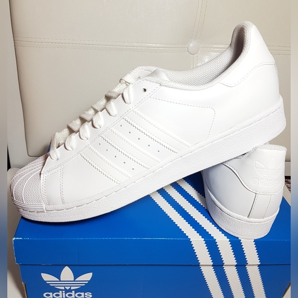 ADIDAS SUPERSTAR TRIPLE WHITE MEN'S US SIZE 12.5 BRAND NEW IN BOX - Picture 6 of 15